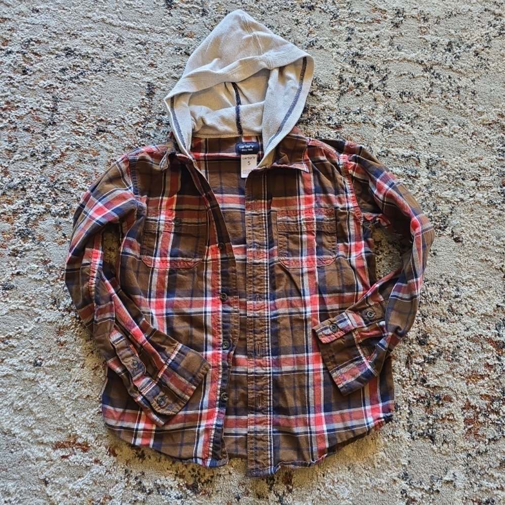Carter's Brown and Red Plaid Shirt